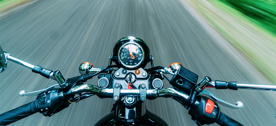 first person view of riding motorcycle